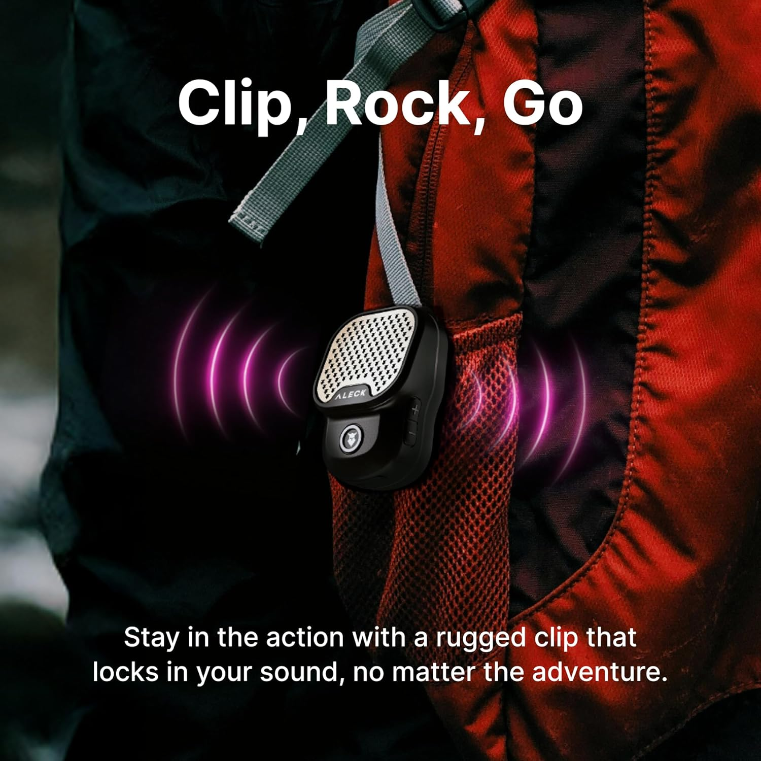 ALECK ROX Wearable Bluetooth 5.3 Speaker &ndash; 32H Playtime Clip-On Wireless Portable Speaker, IPX7 Waterproof, ENC Mic for Crystal-Clear Calls, ROX Duo Mode for Stereo Sound, Jobsite Tough Design image number 6