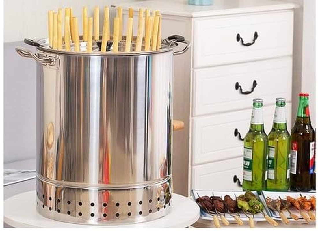 Large Camping Outdoor Cooking Stainless Steel Skewer Barrel Grill Charcoal BBQ image number 4