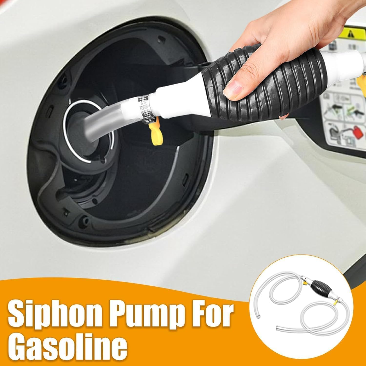 5Pcs Multifunction Liquid Sucker Pump, Gasoline Siphon Hose,Liquid Transfer Siphon Pump,Portable Manual Car Fuel Transfer Pump for Gas Gasoline Petrol Oil Diesel Liquid Water Fish Tank image number 3