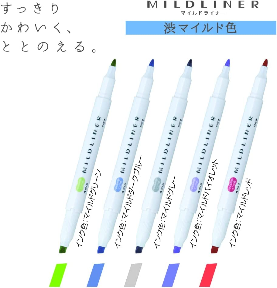 Zebra NC5 Highlighter, 5 Color Set (WKT7-5C-NC) image number 4