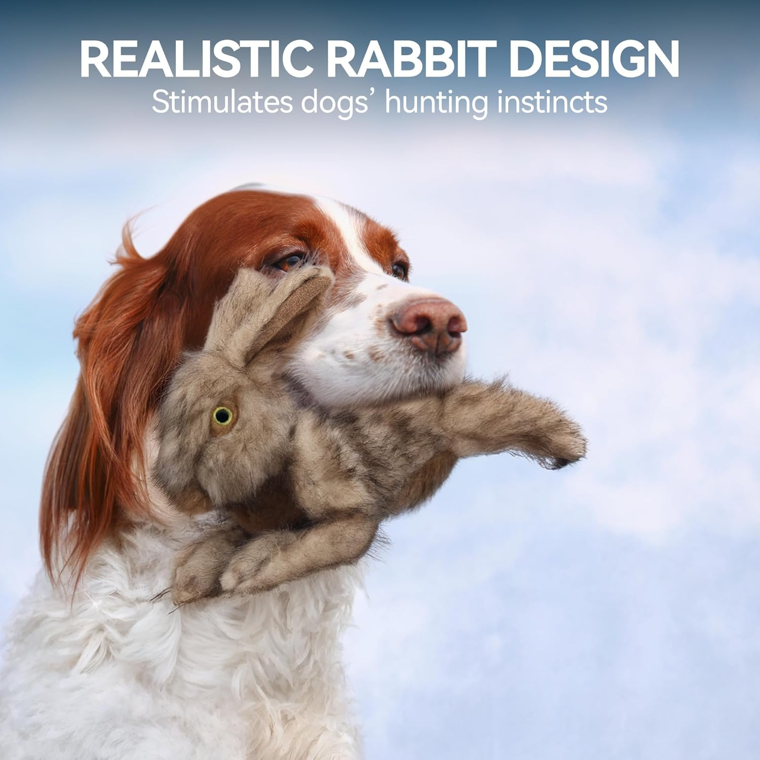 All for Paws Rabbit Dog Toy with Squeaker, 12-Inch/ 30 Cm image number 6