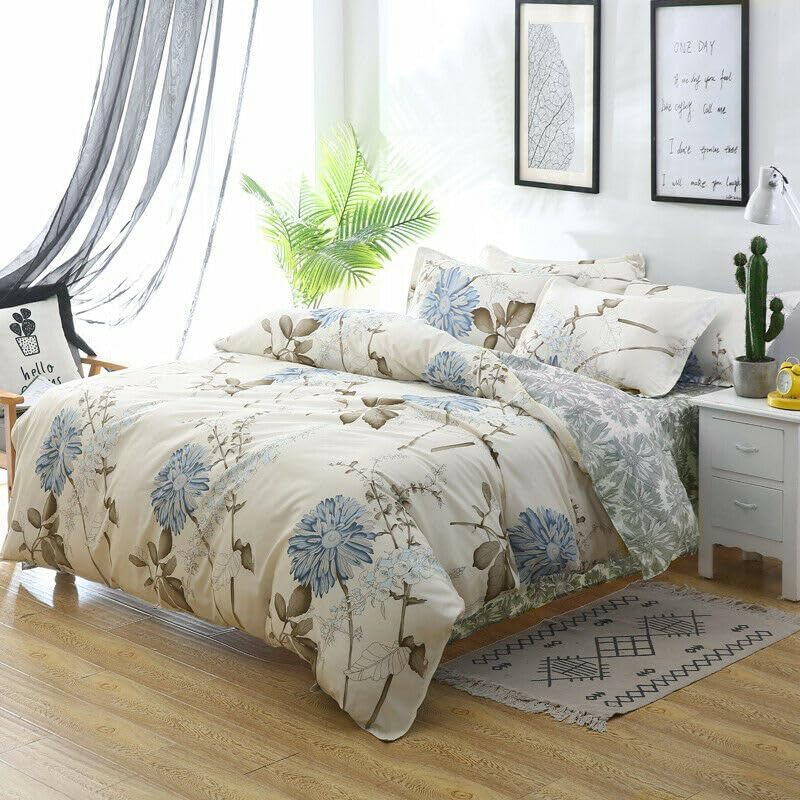 100% Cotton Quilt Doona Duvet Cover Set - Soft and Breathable - 9 Designs - 6 Sizes (6, King) image number 1