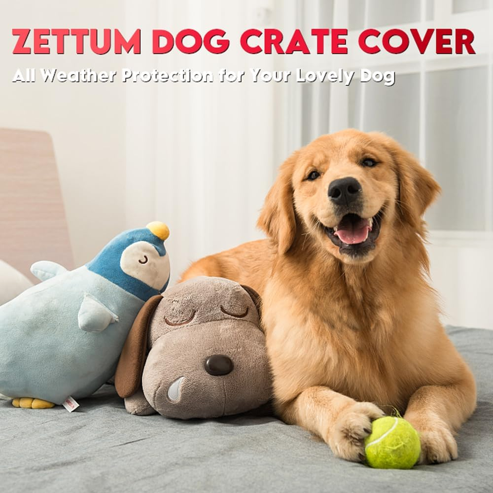 Zettum Dog Crate Cover - 600D Kennel Crate Covers for Dog Cage Waterproof & Heavy Duty, Small Dog Cage Cover Universal Fit for Most Wire Pet Crates(Cover Only) image number 5