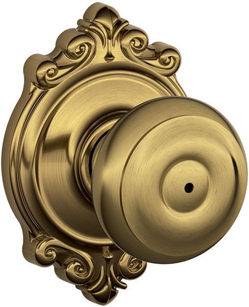 Schlage F40 GEO 605 BRK Brookshire Collection Georgian Privacy Knob, Bright Brass image number 2
