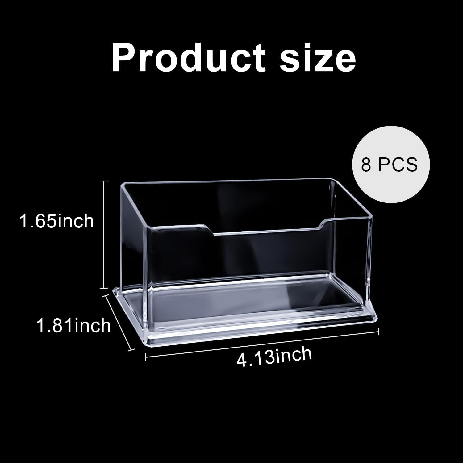 8Pcs Business Cards Holder,Funcyboo Business Card Holder Stand Business Cards Organizer Acrylic Business Card Holder Sticker Display Stand for Home Office Desktop Countertop.Fits 30-50 Business Cards image number 6