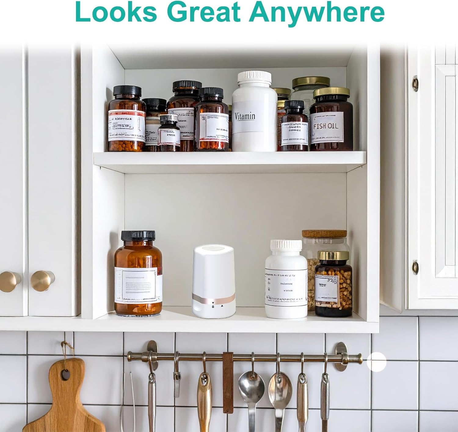 Fullicon Cordless Electric Pill Crusher Grinder - Automatic Tablet Pulverizer for a Fine Powder, Easy One-Touch Medicine Crusher for Elderly, Arthritis & Pets (Rose Gold) image number 3