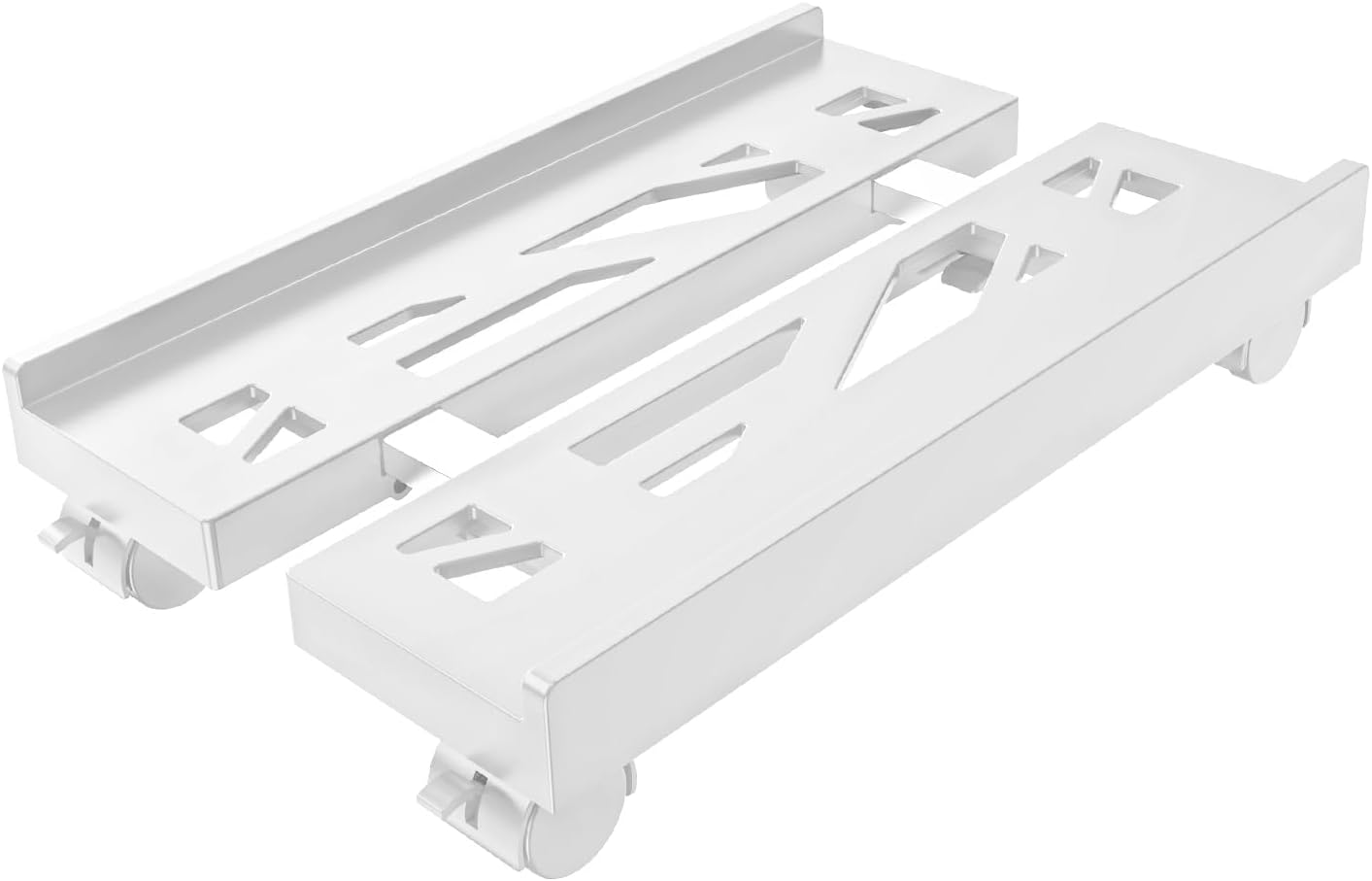 Adjustable Mobile CPU Stand with 360&deg; Wheels, Ventilated Computer Tower Stand Fits Most PC (White) image number 3