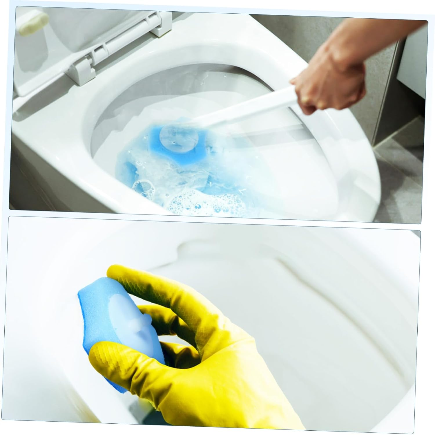 GANAZONO 30Pcs Disposable Sponge Brush Heads Toilet Bowl Refill Pads Bathroom Cleaning Supplies Blue Replacement Heads for Washers and Brushes image number 2