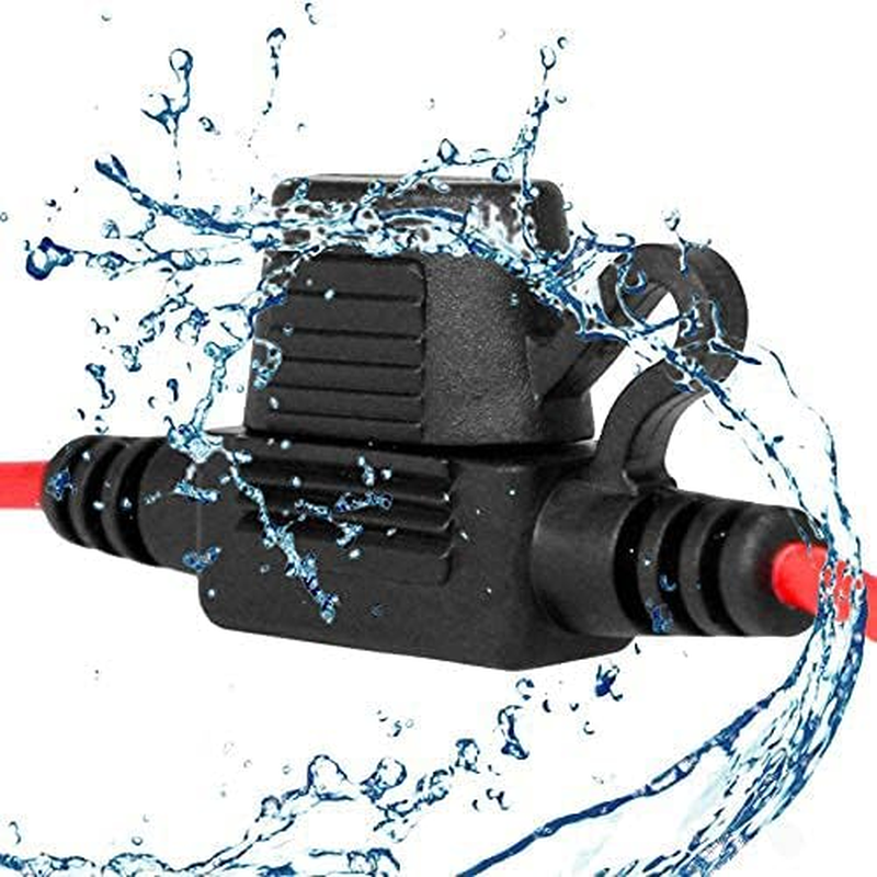 Inline Fuse Holder, VANTRONIK IP65 Waterproof Mini Car Blade Fuse Holder with 16 AWG Gauge 30 Cm Wire for ATM/APM Mini Size Blade Fuse 10 Pack image number 4