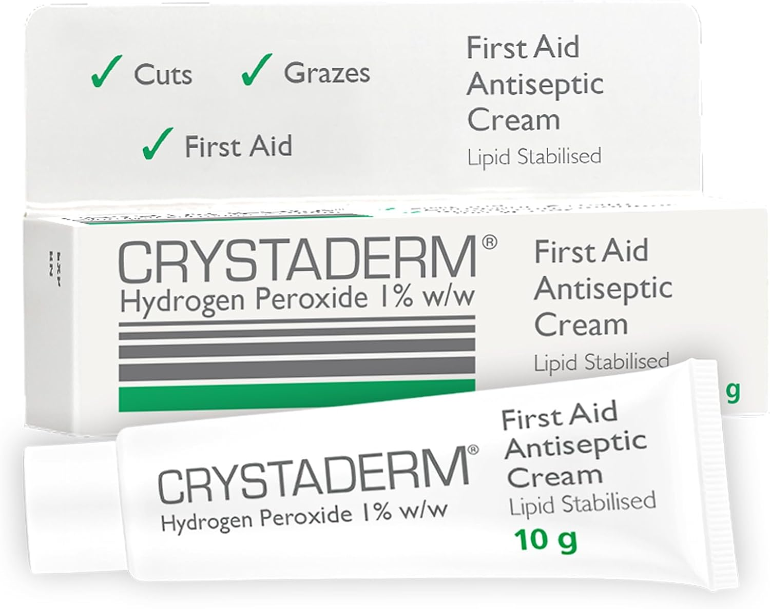 Crystaderm First Aid Cream - Wound Care Cream for Minor Skin Wounds. for Cuts, Grazes and Scrapes. Wound Healing Cream 10G Tube image number 1