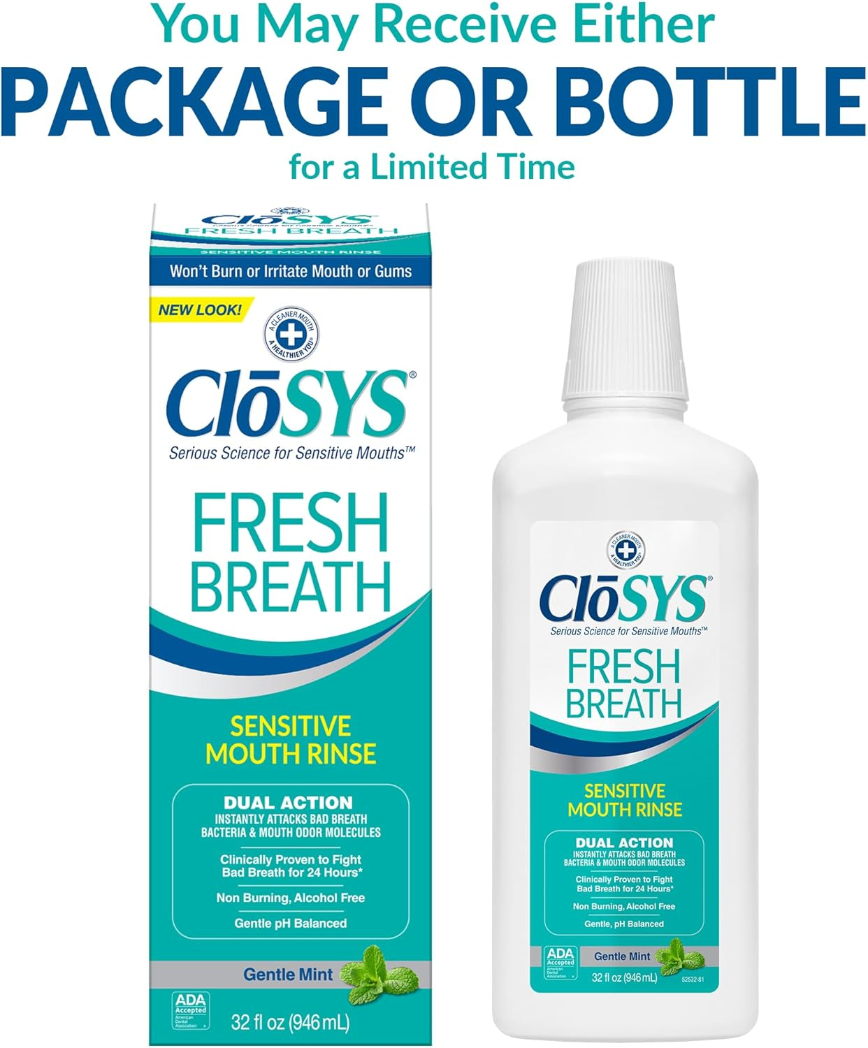 Closys Pre-Flavored Mouthwash, Alcohol Free, Mild Mint, 32 Ounce image number 3