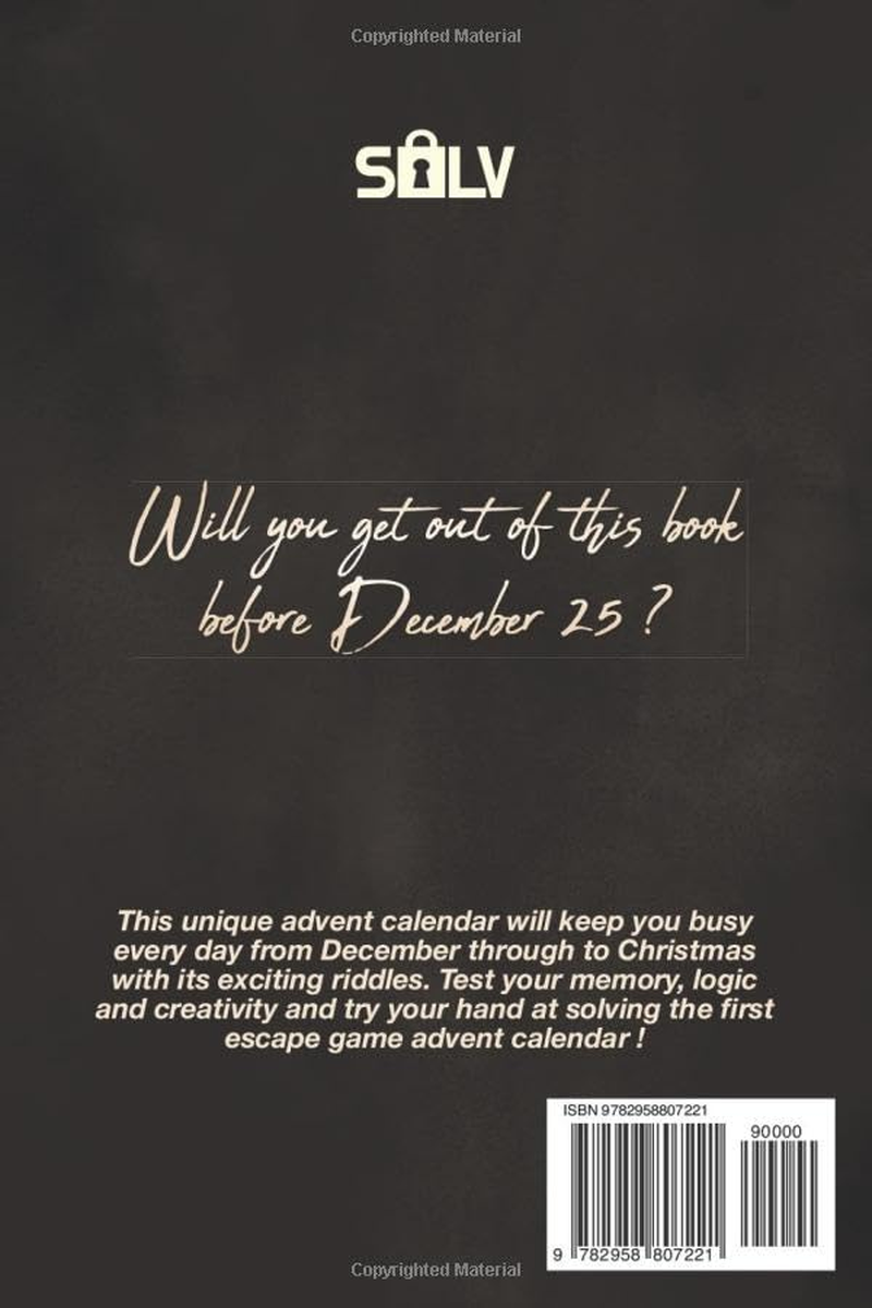 The Escape Room Advent Calendar: Puzzle Book for Adults with 24 Interactive Riddles to Solve While Waiting for Christmas