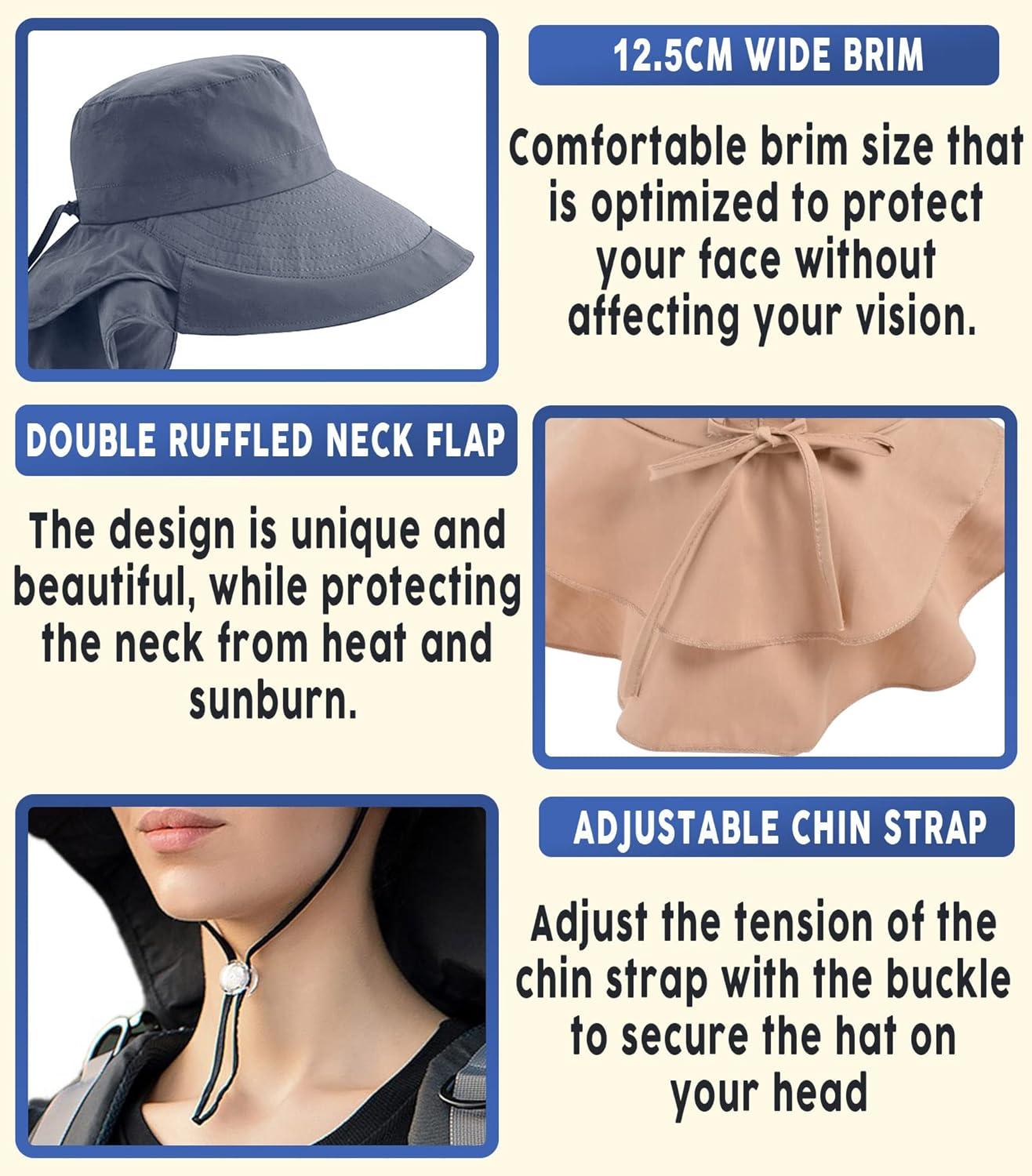 Legionnaires Women Sun with Ponytail Hole, Wide Brim UPF 50 UV Protection Summer Beach Hat with Neck Flap, Bucket Hat for Fishing, Hiking, Camping, Garden, Farming, Outdoor Exercise (Pink) image number 2