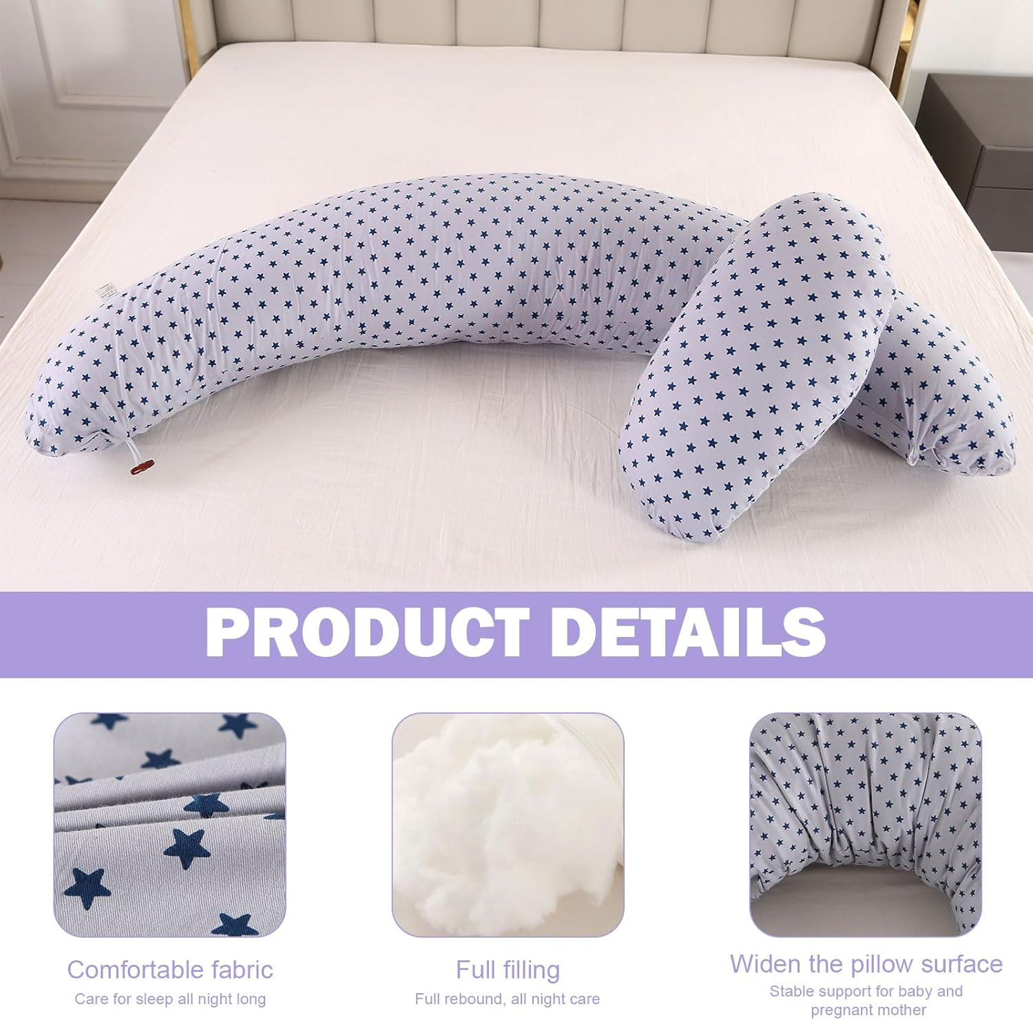 Pregnancy Pillow,Multifunctional Nursing Pillow Washable Breastfeeding Pillows (Type F-Upgrade)