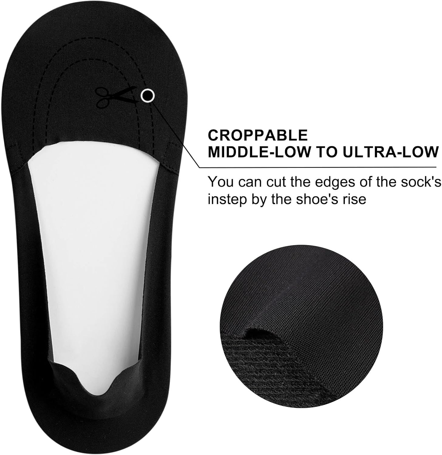 Mens Invisible Trainer Socks, No Show Socks Women Non Slip Nylon Hidden Shoe Socks Lightweight for Summer, 6 Pairs