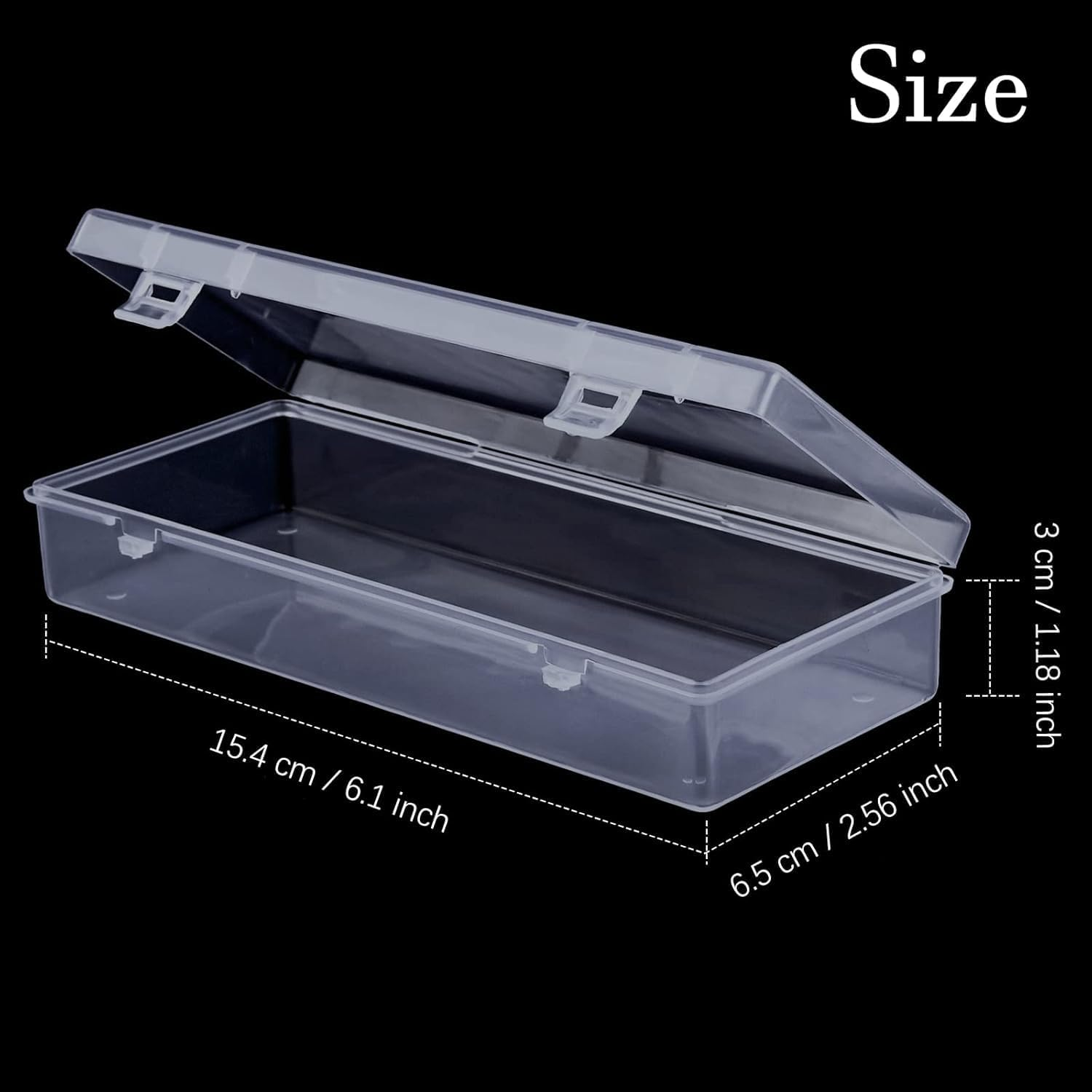 Small Plastic Storage Containers with Hinged Lids, Clear Stackable PP Boxes for Crafts, Jewellery and Accessories, 6Pcs Organiser Case for Home or Office &ndash; Haheihei image number 6