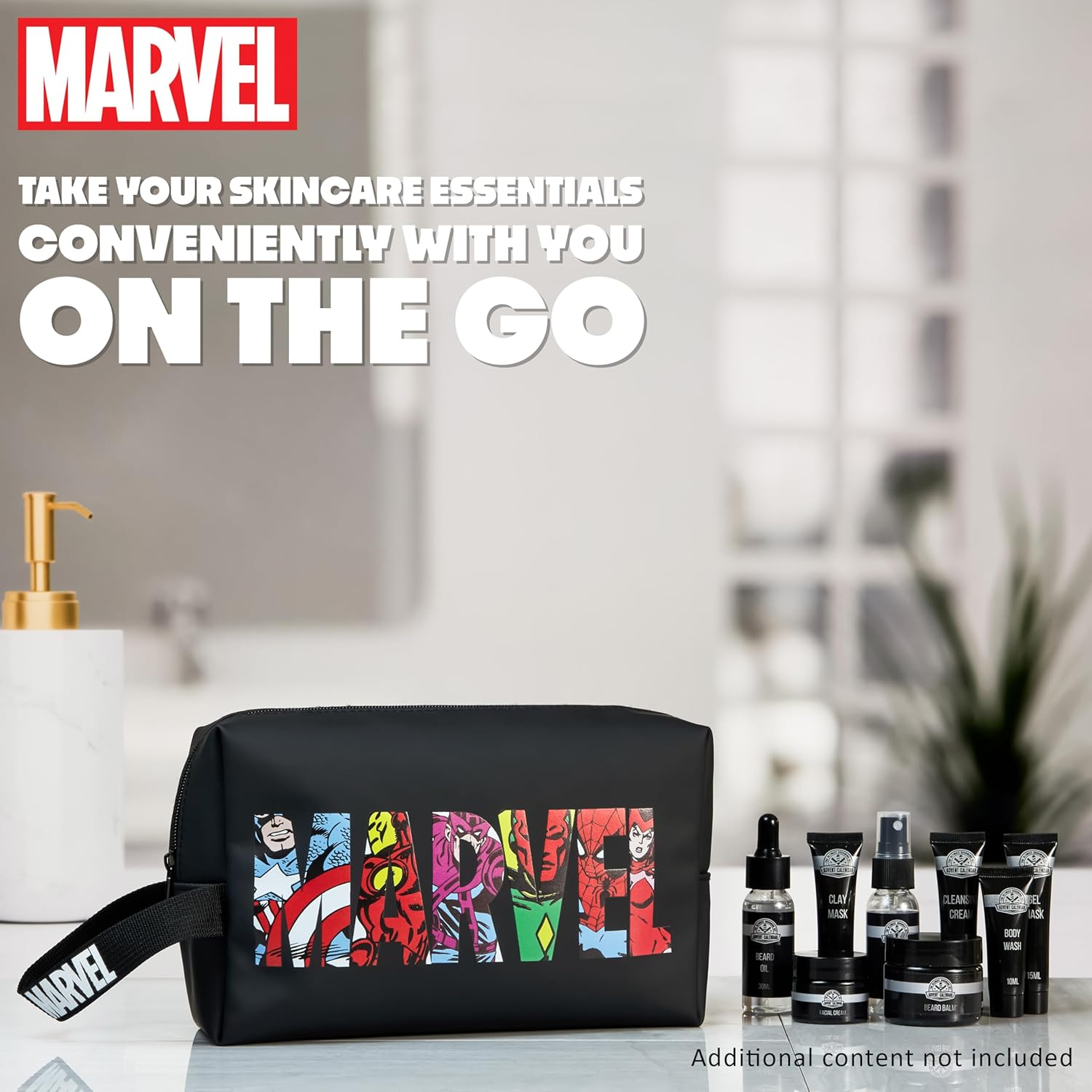 Marvel Men'S Toilet Bag - Hanging Large Toiletry Bag and Wash Bag for Men - Gifts for Him - Toilet Bag Men, Black, Einheitsgr&ouml;&szlig;e, Toiletry Bag image number 4