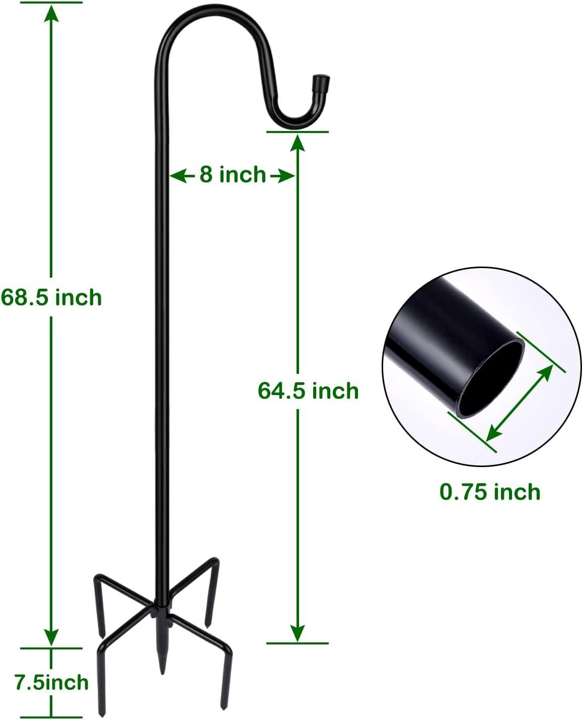 Ottsuls Shepherd-Hooks Adjustable for Bird-Feeder Lantern Plant-Hook Garden-Stake - Plant Stand Hanger for Outdoor Flower Basket, Bird Feeder Hanger Weddings Decor image number 6