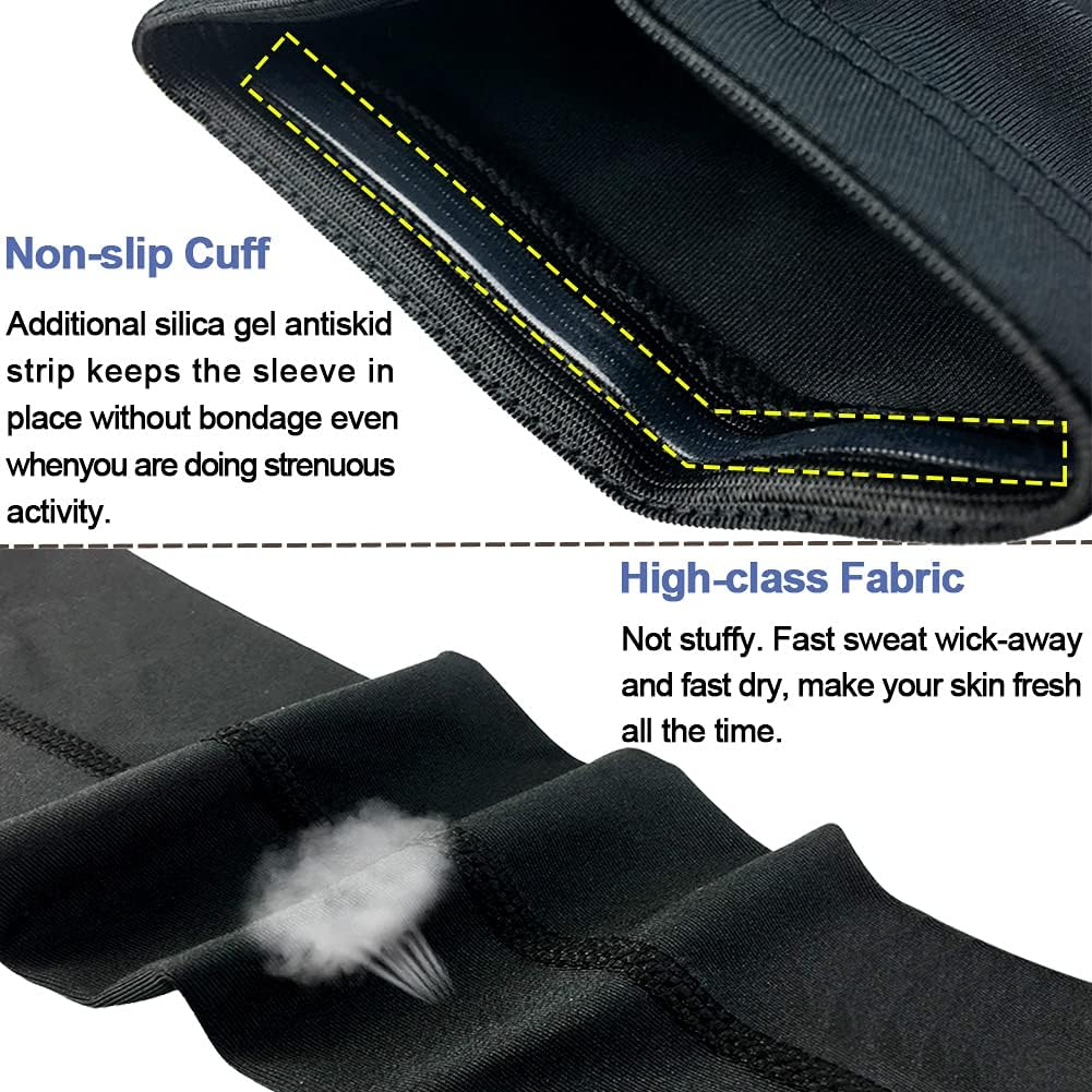 Beister UV & Sun Protection Arm Sleeves for Men Women Youth, Arm Support Compression Arm Sleeves for Volleyball,Cycling, Running, Athletic Sports, Basketball image number 3