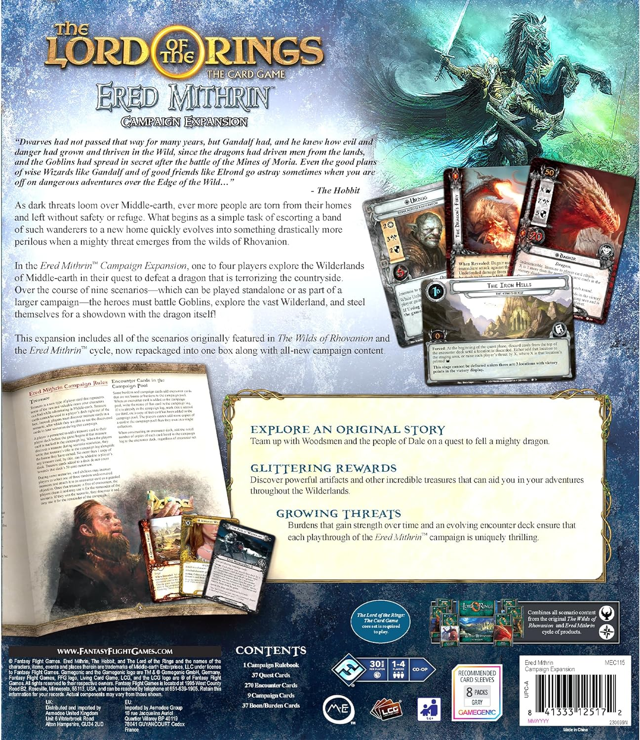 Asmodee North America the Lord of the Rings Ered Mithrin Campaign Card Game Expansion image number 1