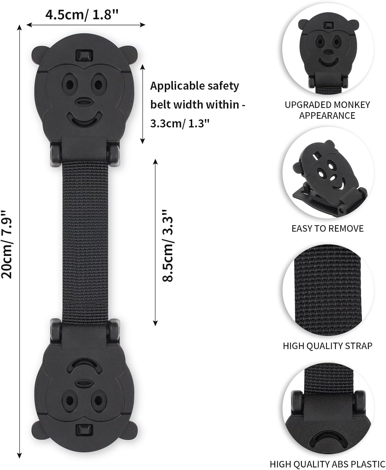 Anti Escape Harness Chest Clip Lock, Baby Safety Strap Prevent Kids Taking Their Arms Out of High Chairs/Strollers, Safety Strap Clips with 2 Dolls(2 Pack) image number 6