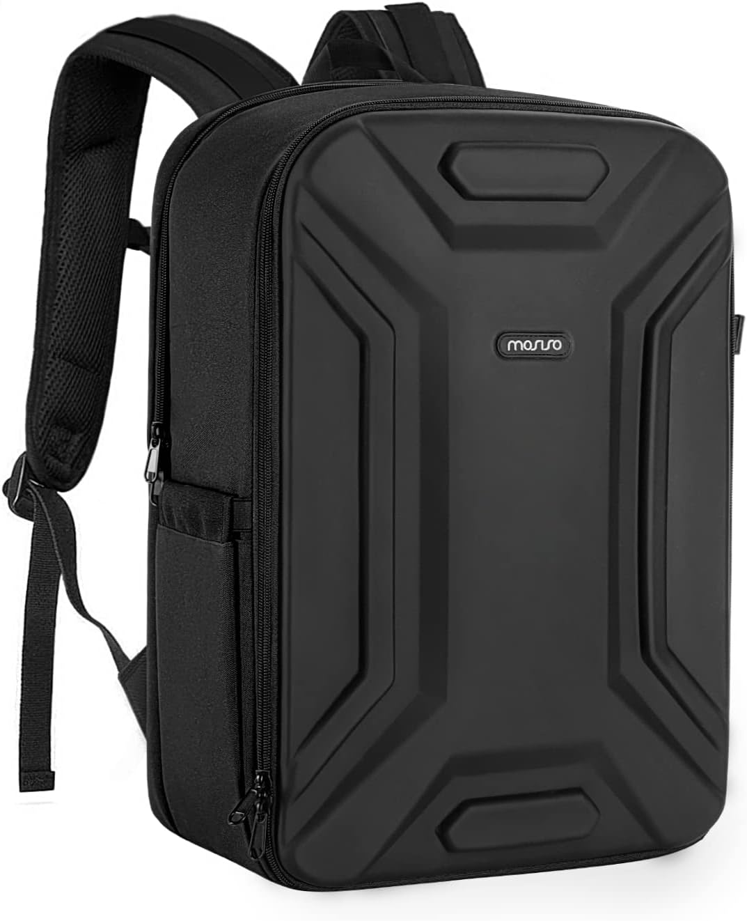 MOSISO Camera Backpack, Dslr/Slr/Mirrorless Camera Bag Waterproof Symmetric Geometric Hard Shell with Tripod Holder&15-16 Inch Laptop Compartment Compatible with Canon/Nikon/Sony, Black image number 1