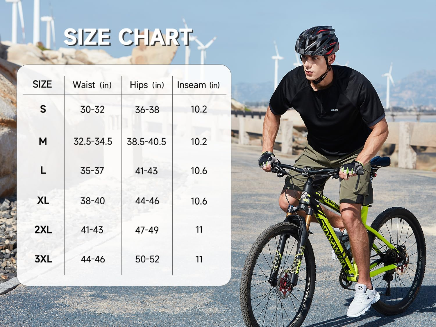 VAYAGER Men'S Mountain Bike Shorts 3D Padded Bicycle MTB Shorts Loose-Fit Lightweight MTB Cycling Shorts image number 4