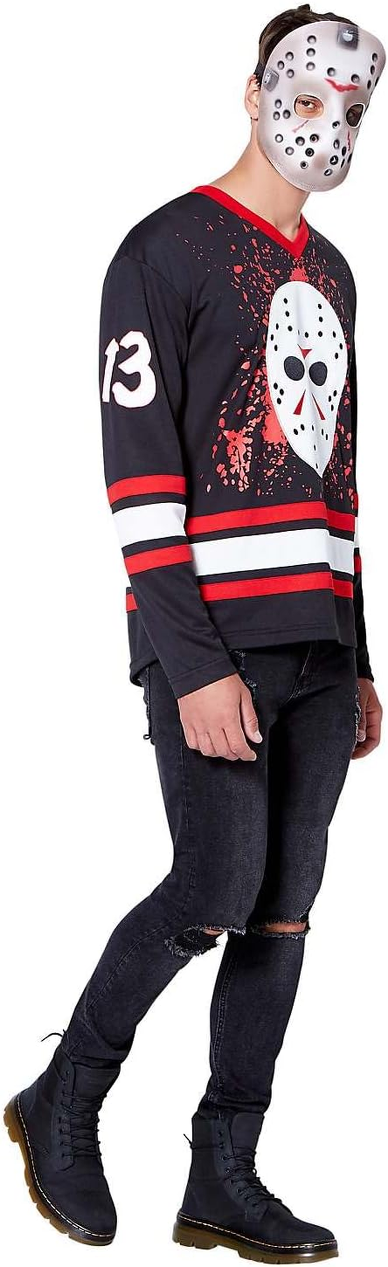 Spirit Halloween Friday the 13Th Jason Voorhees Hockey Jersey | Officially Licensed |Horror Movies | Adult Halloween Costumes