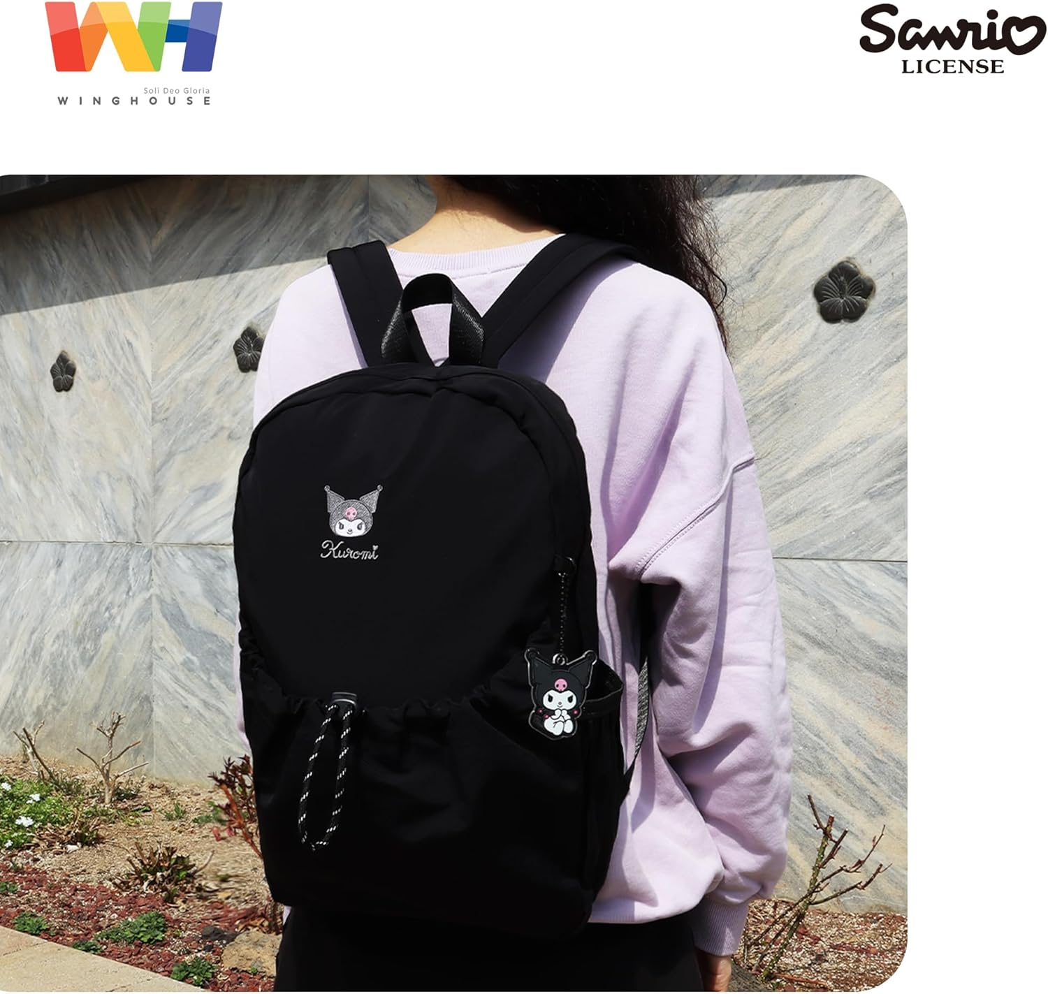 Sanrio Characters Backpack &ndash; Cute Kuromi, My Melody, Cinnamoroll Daily Bag | Lightweight Travel Laptop Bag for Teens & Women image number 5