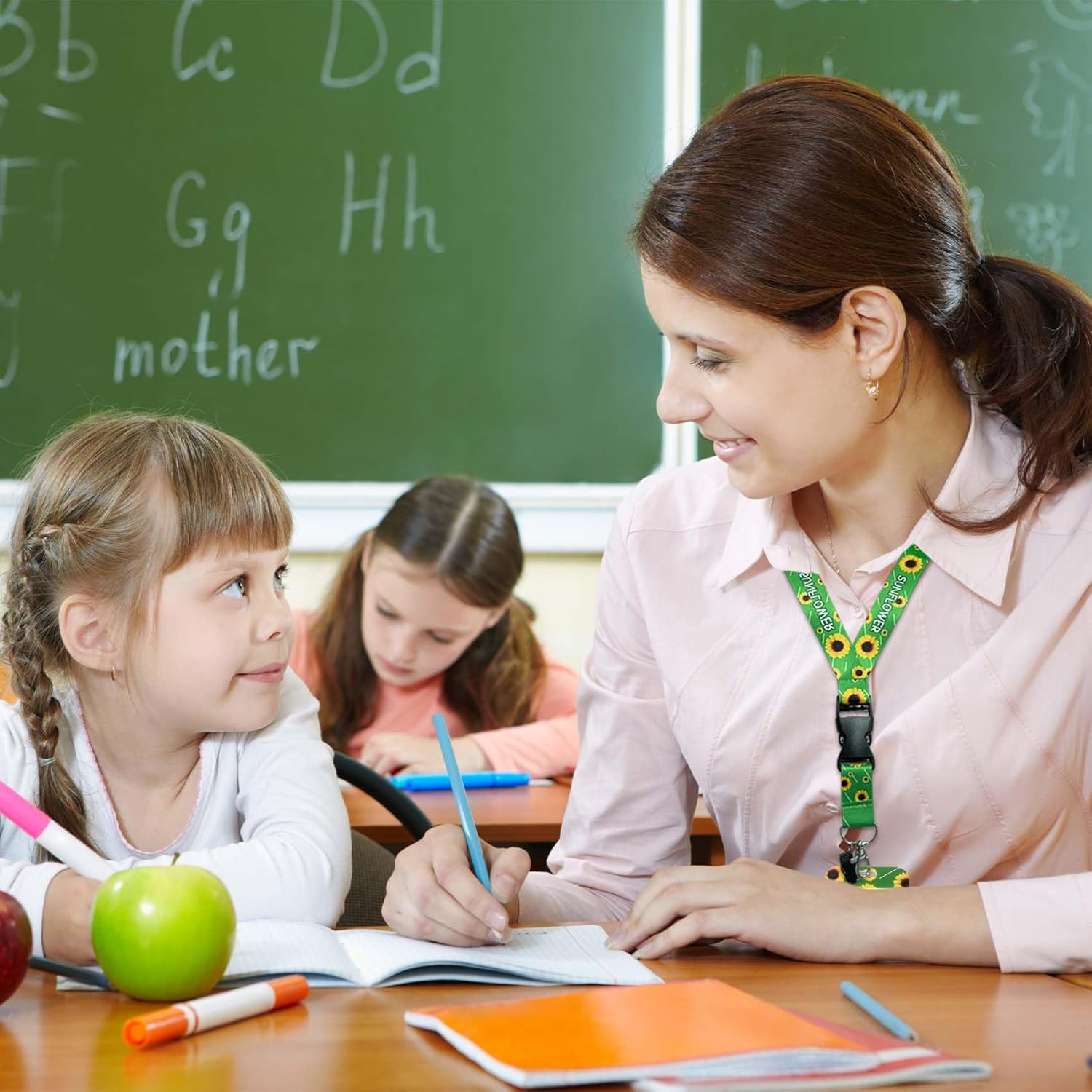 Sunflower Lanyard with Removable Buckle, 2Pcs Cute Lanyards for Keys, ID Badges, Bus Pass, Detachable Badge Lanyards for Women, Men, Teachers, Nurses, for Work, School, and Daily Use