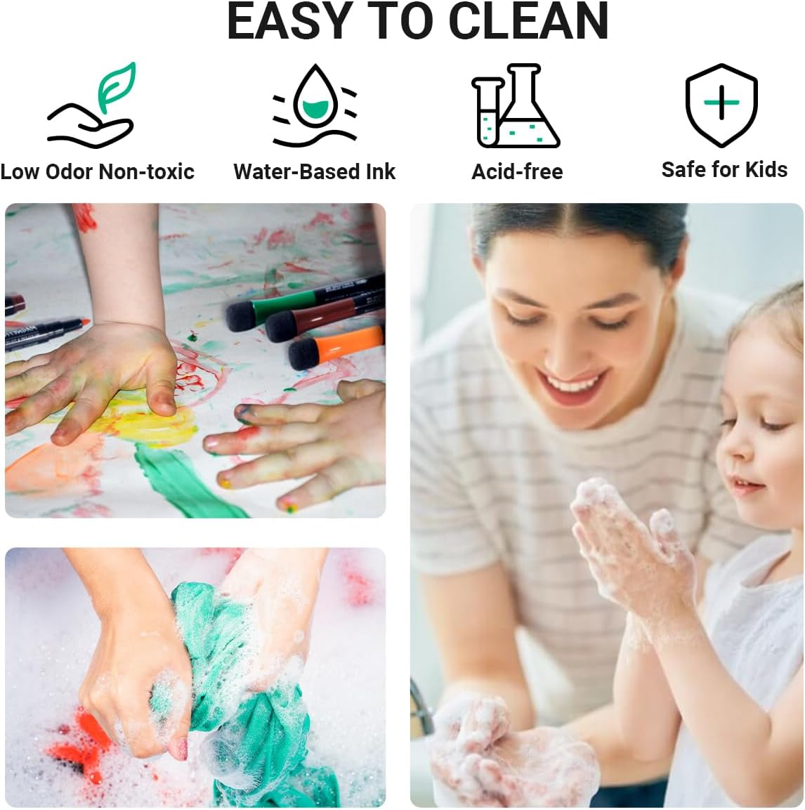 JR.WHITE Magnetic Dry Erase Markers, Fine Point Tip, 12 Colors, Low Odor, White Board Markers with Eraser Cap, Safe for Kids, Teachers, Office & School Supplies image number 5