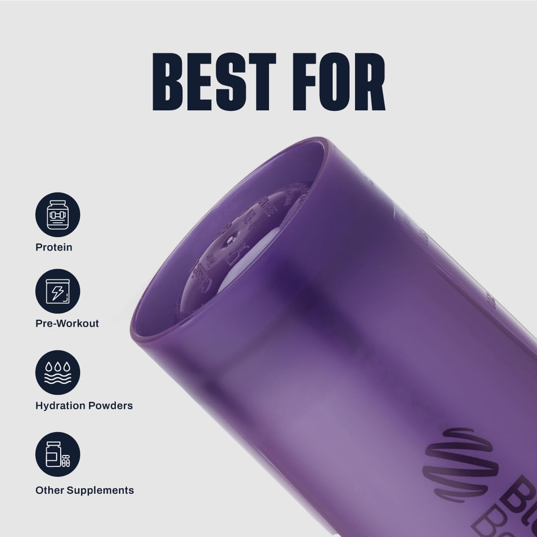 Blenderbottle Classic V2 Shaker Bottle Perfect for Protein Shakes and Pre Workout, 20Oz, Full Color Purple image number 2