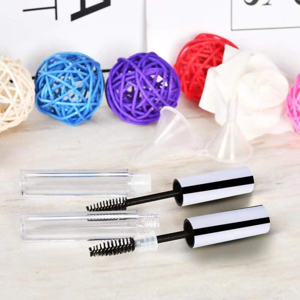 Ideal Swan 10Pcs 4Ml Empty Mascara Tube and Wand, DIY Mascara Container with Cap,Eyelash Tubes Vials Bottle with Rubber Inserts and Funnels Kit for Castor Oil image number 4
