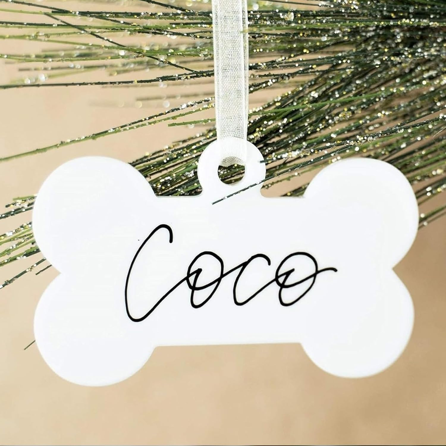 UNIQOOO 20 Pack 3.5" Clear Acrylic Dog Bone Ornament, 4Mm Extra Thick, DIY Blank Pet Ornament, Key Chain, Gift Wrapping, Stocking Name Tag, Holiday for Pet Lovers, Dog Gift