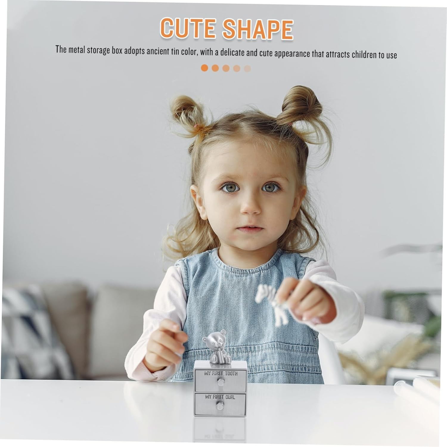 Metal Tooth Keepsake Box for Boys and Lost Deciduous Tooth Storage Organizer Curl Trinket Box Drawer Memories image number 6