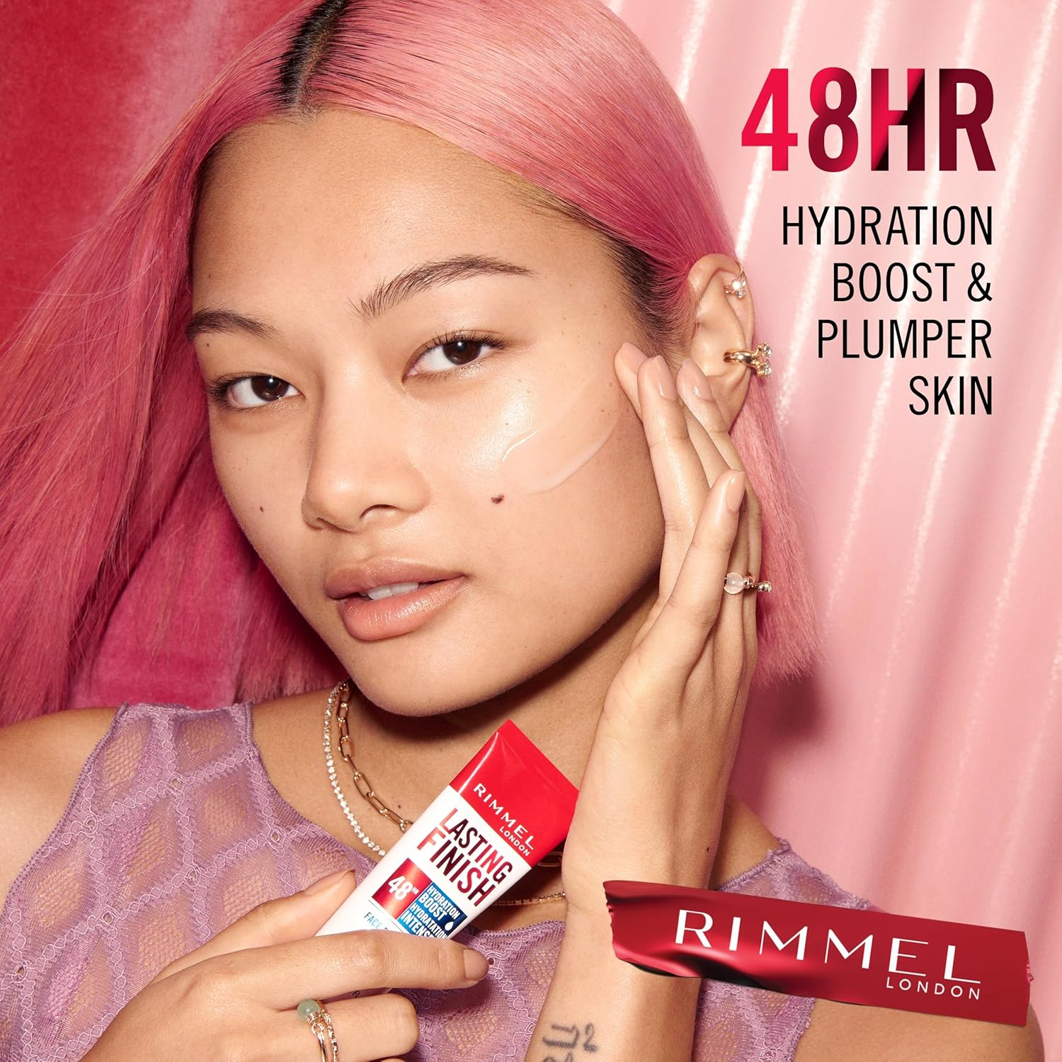 Rimmel Lasting Finish, Clear, Primer, Hydrating, Plumps Skin, Natural Dewy Finish, Smooths Fine Lines and Wrinkles, Vegan Formula, 100Ml image number 6