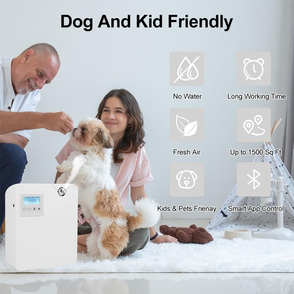 Smart Scent Air Machine, 300ML Essential Oil Diffuser with Touch Screen/Bluetooths/Wifi Remote App Control, 2000 Sq.Ft Coverage HVAC Diffuser for Home, Hotel, Office, Bedroom, Spa(White) image number 1