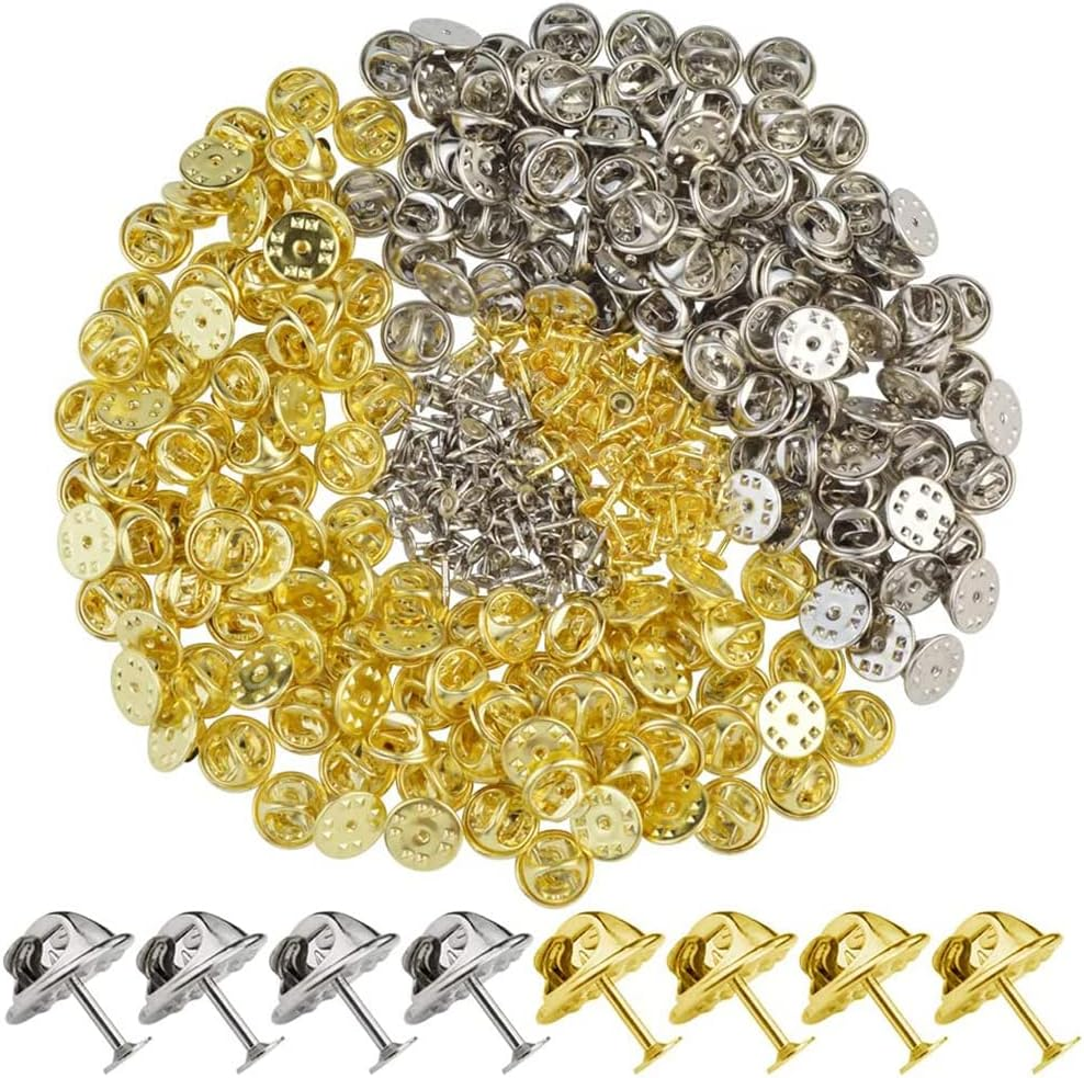 50 Butterfly Clutch Tie Tacks Pin Backs Replacement with Blank Pins AU (Gold) image number 2