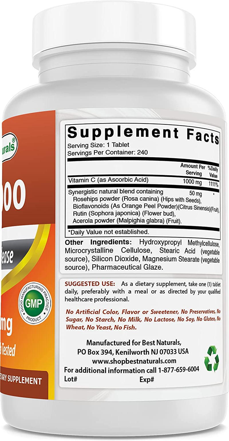Best Naturals Vitamin C 1000 Mg 240 Tablets image number 3