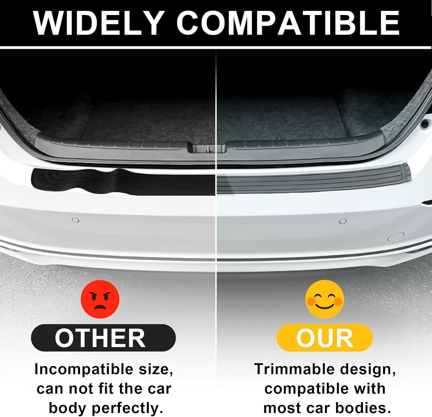 Car Rear Bumper Protector, 41 X 3.4 Inch Trimmable, Anti-Scratch Rubber Rear Bumper Guard, Universal Non-Slip Trunk Exterior Accessories for SUV & Truck, with Wet Wipes image number 4