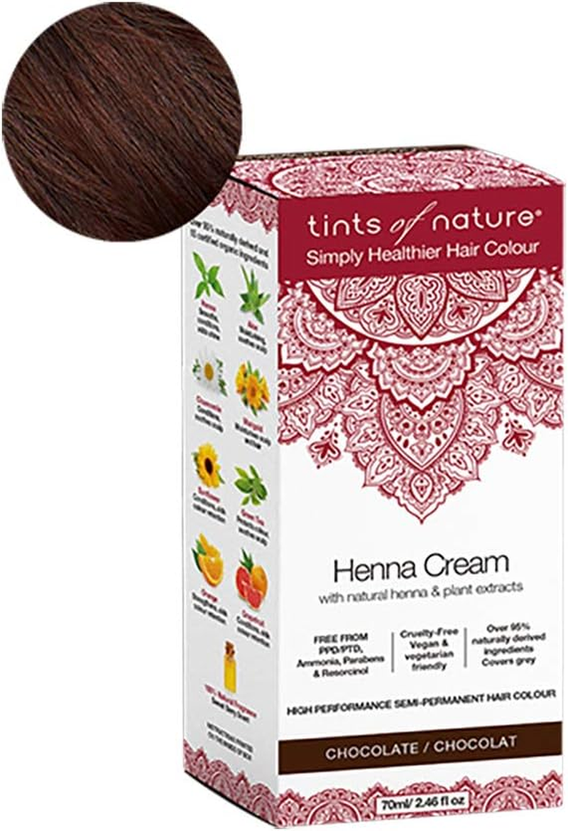 Tints of Nature Red Semi-Permanent Henna Cream Hair Colour, Ammonia-Free and 95% Natural, 70Ml