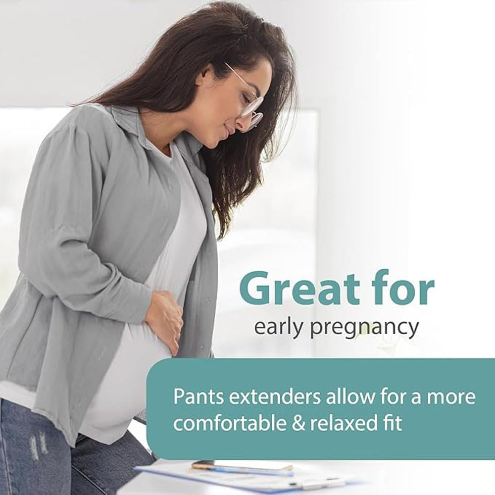 10PCS Adjustable Pants Waist Extenders with Metal Hook, Durable Waistband Expander for Men & Women, Pregnancy Belly, Weight Fluctuation, Comfortable Pant Size Extender image number 4