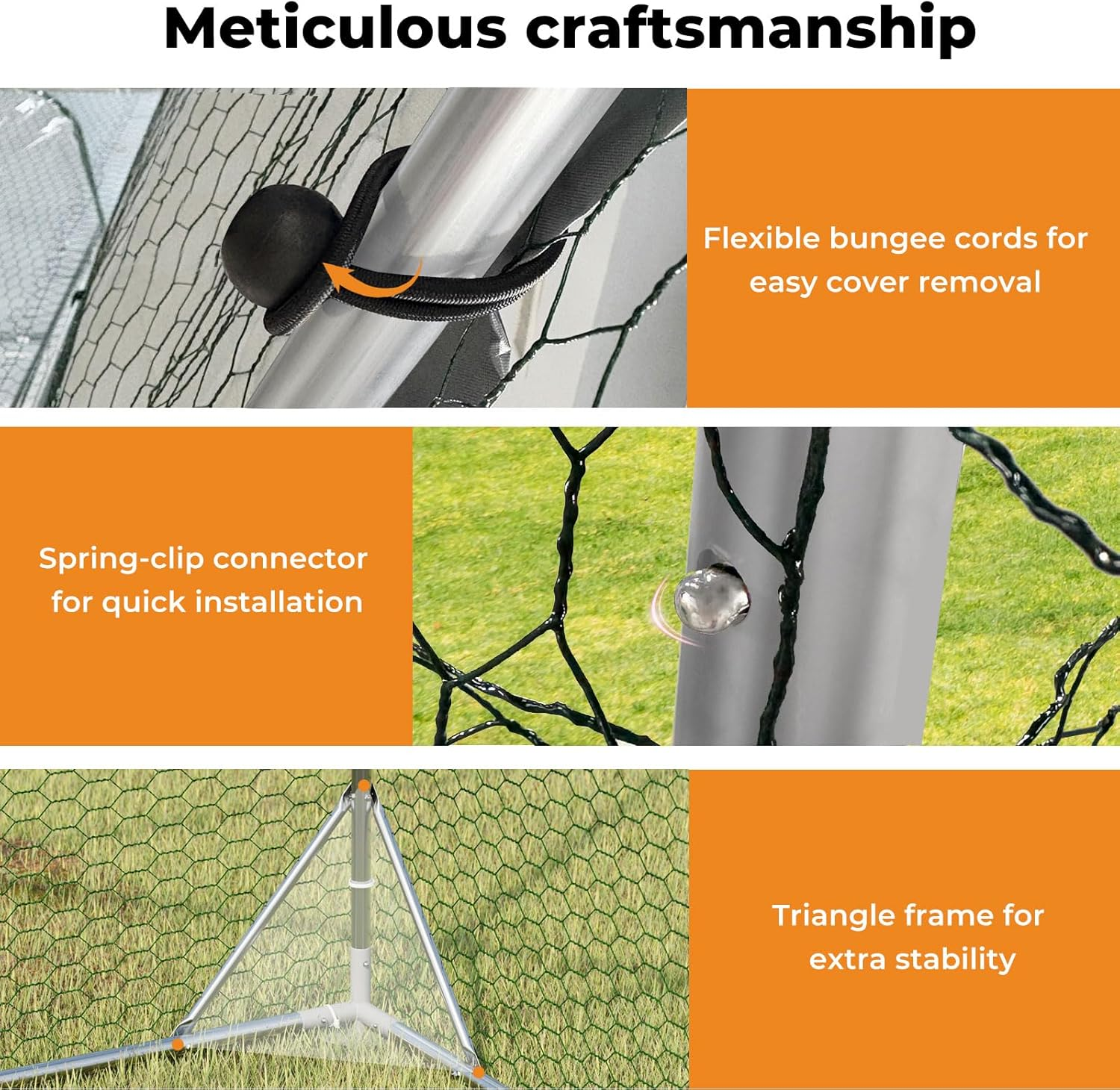 Pawz Chicken Coop Large Rabbit Hutch Pet Cage,Thick Galvanized Metal Hen House with Waterproof Sun-Protective Cover,Walk-In Poultry House Coops Hen Run Ferret Habitat Farm Enclosure,600X300X194Cm image number 3