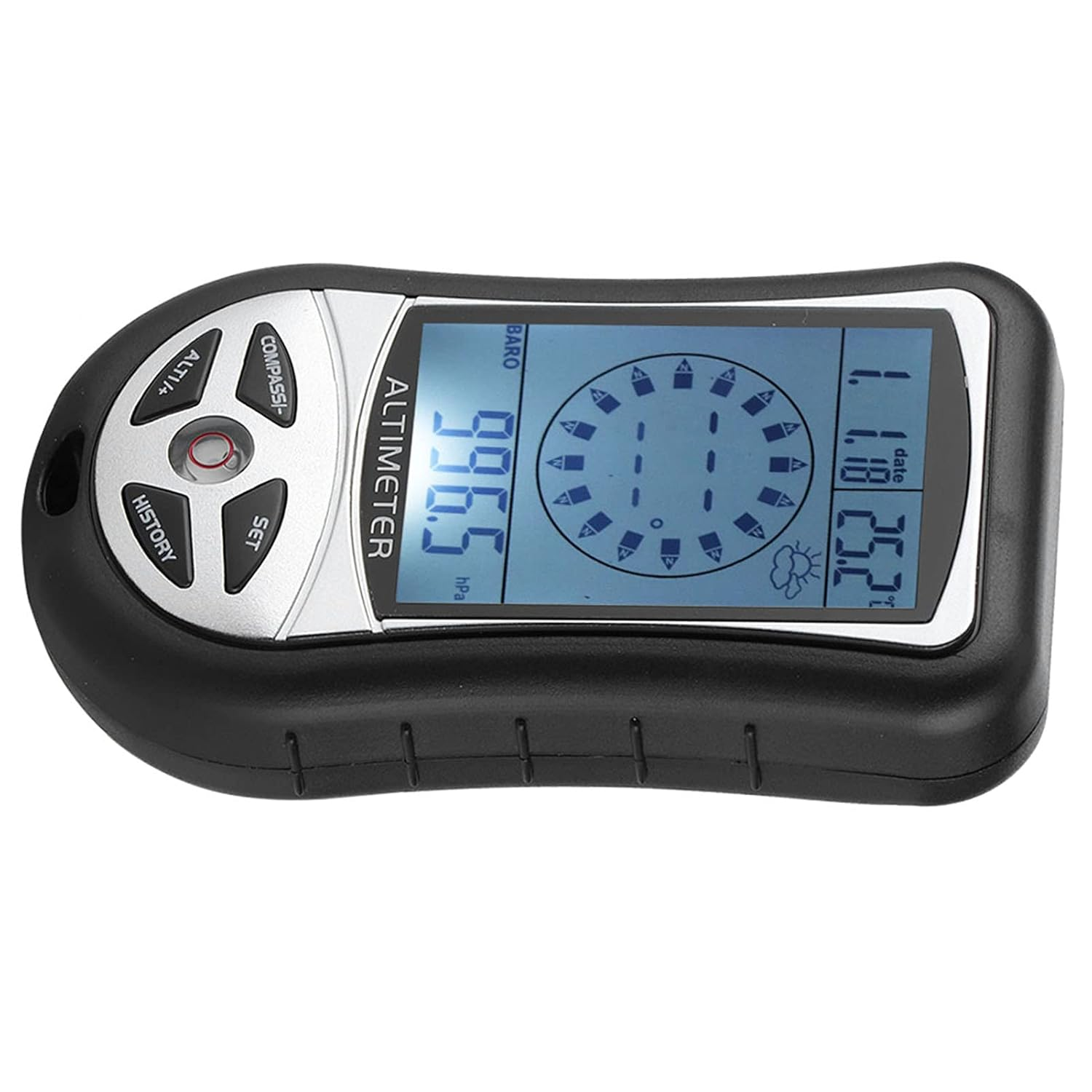Cryfokt Compact Electronic Weather Altimeter Altitude Barometer for Outdoor Enthusiasts with Digital Compass in Black image number 6