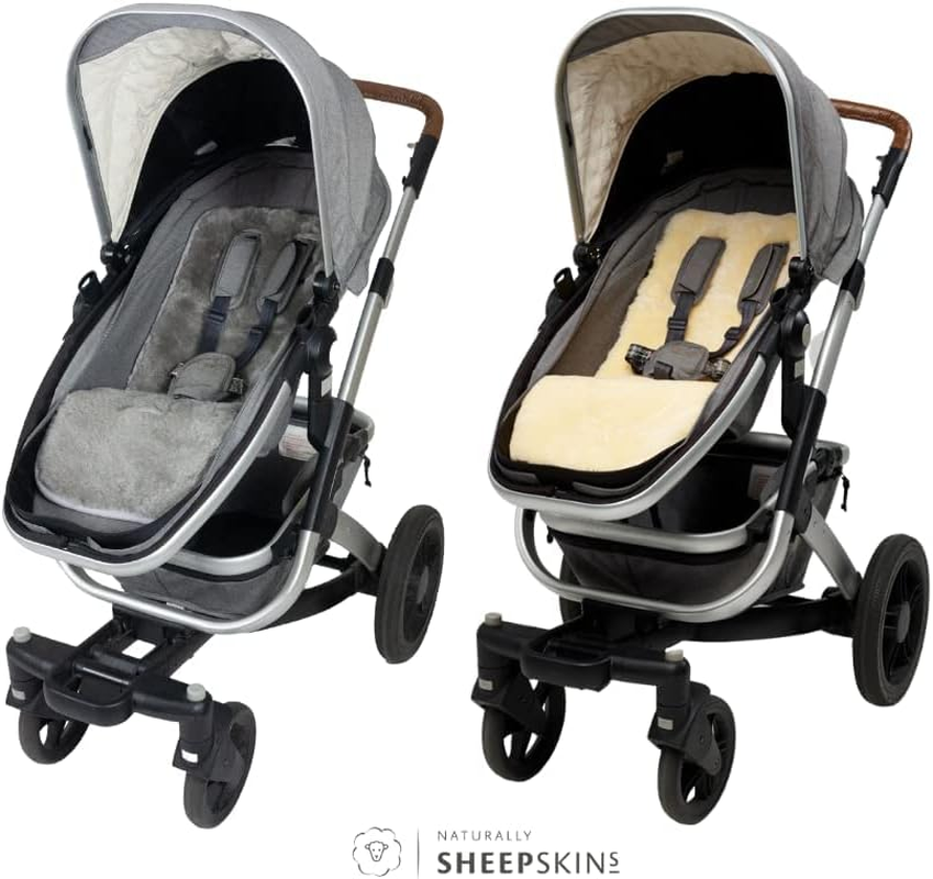 Naturally Sheepskins Lambskin Pram/Stroller Liner, Merino Lambskin, 75 X 30Cm, Universal Fit, Temperature Regulating, Breathable, Easy-Care (Grey) image number 3