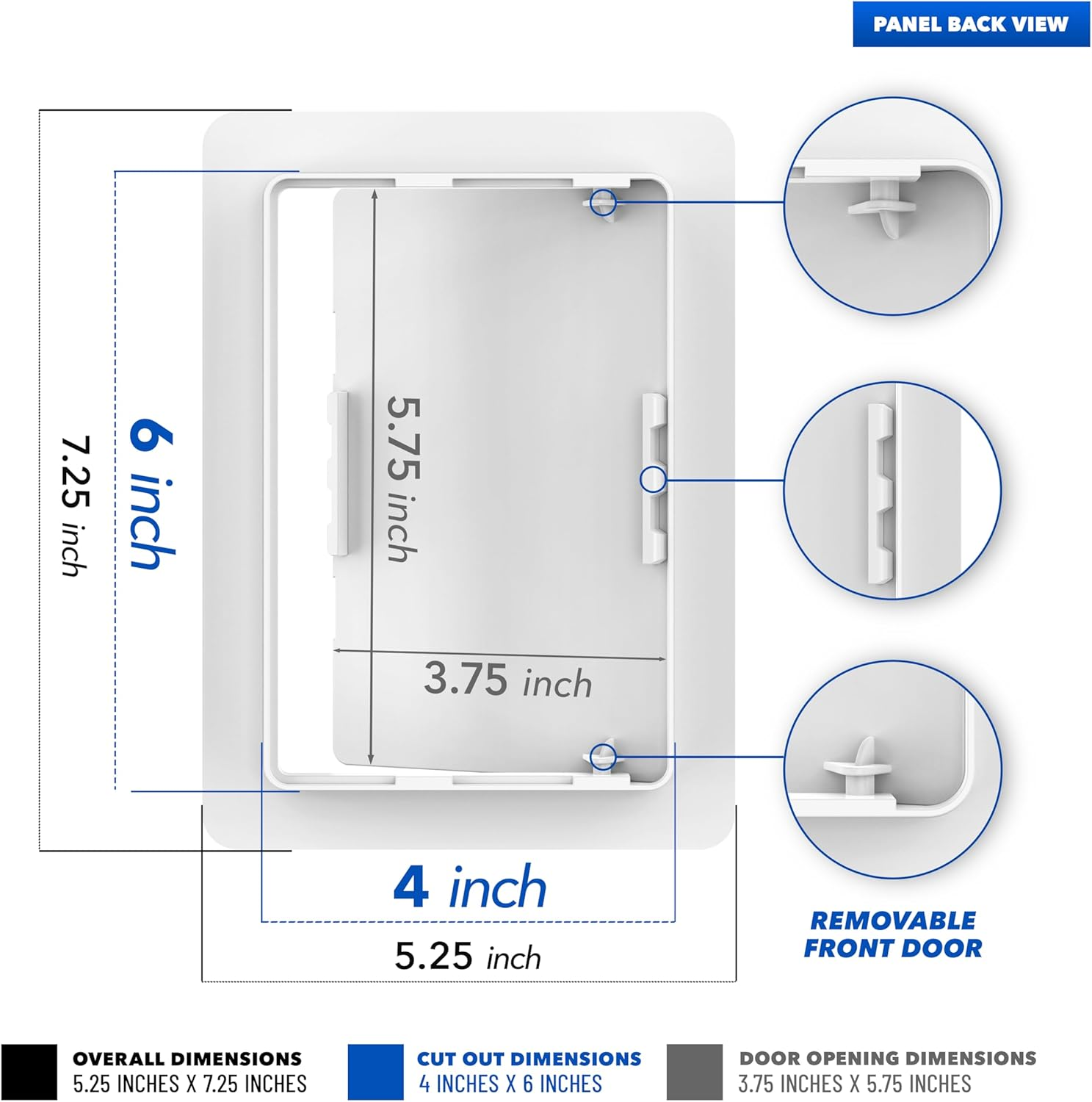 4X6 Access Panel for Drywall- Plumbing Access Panel Ceiling Access Panel Drywall Panel Attic Access Door for Wall, Ceiling, Made from Impact-Resistant Plastic (4"X6")