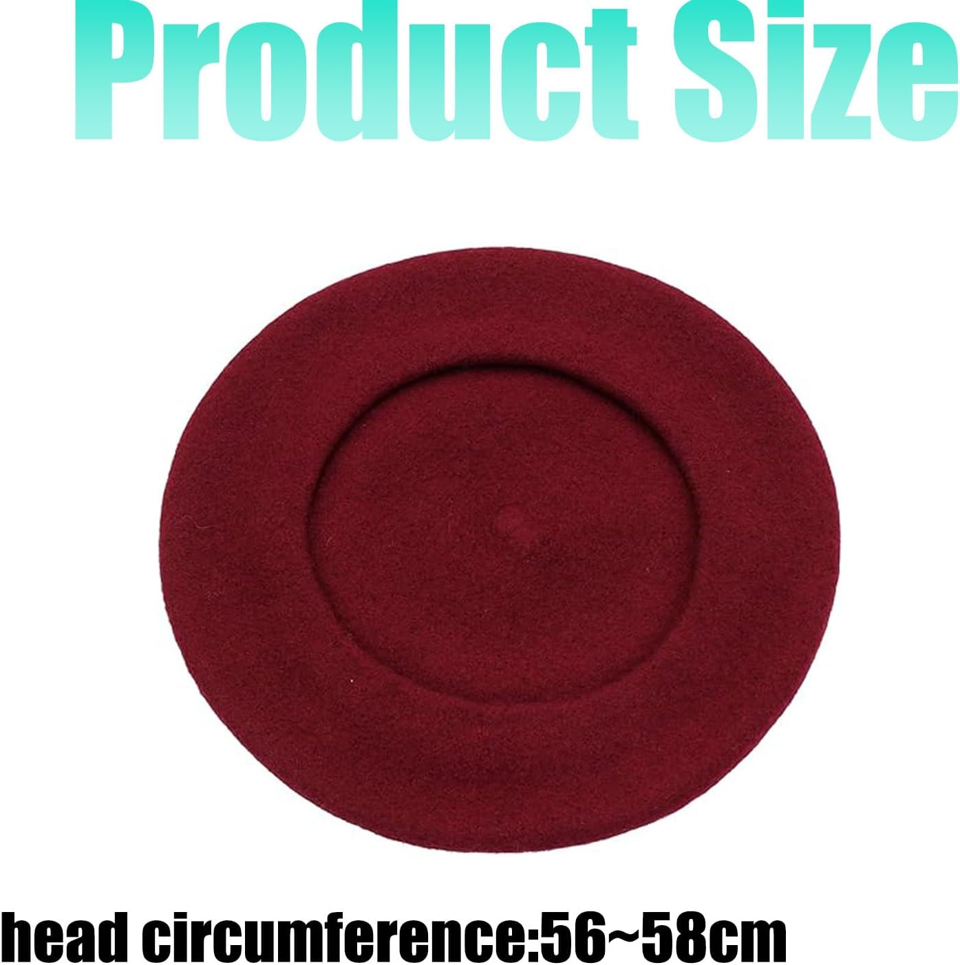 2PCS Beret, Classic French Style Beret Hats for Women and Men, Faux Wool Berets, Winter Warm Fashion Accessory, Costume Party Hat, Women'S Accessories image number 6