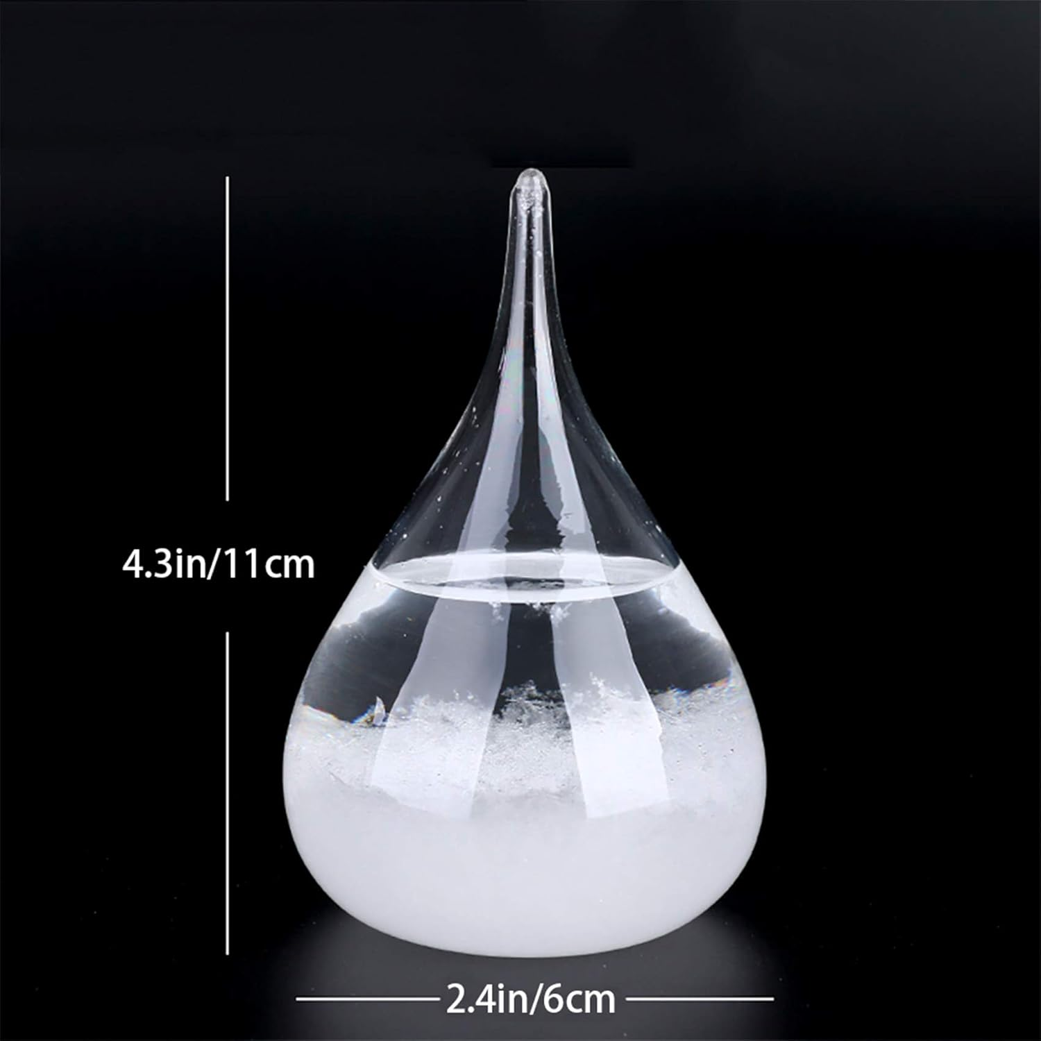 Enkrio Storm Glass Weather Predictor, Weather Station Weather Forecaster with Wood Base, Creative Crystal Glass Bottle for Home & Office Decoration (S) image number 5
