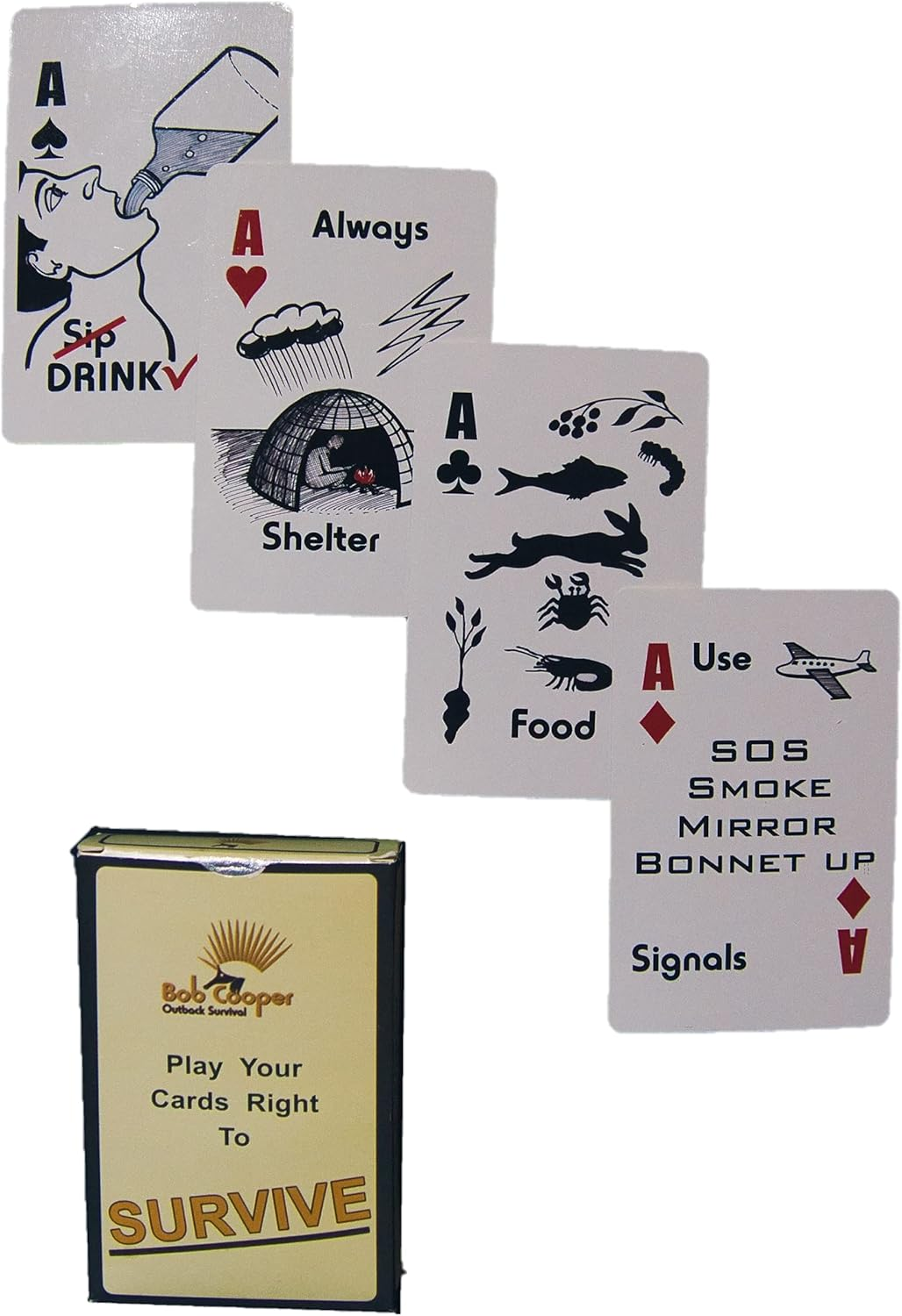 Bob Cooper Play Your Cards Right to Survive Full Size Survival Playing Cards