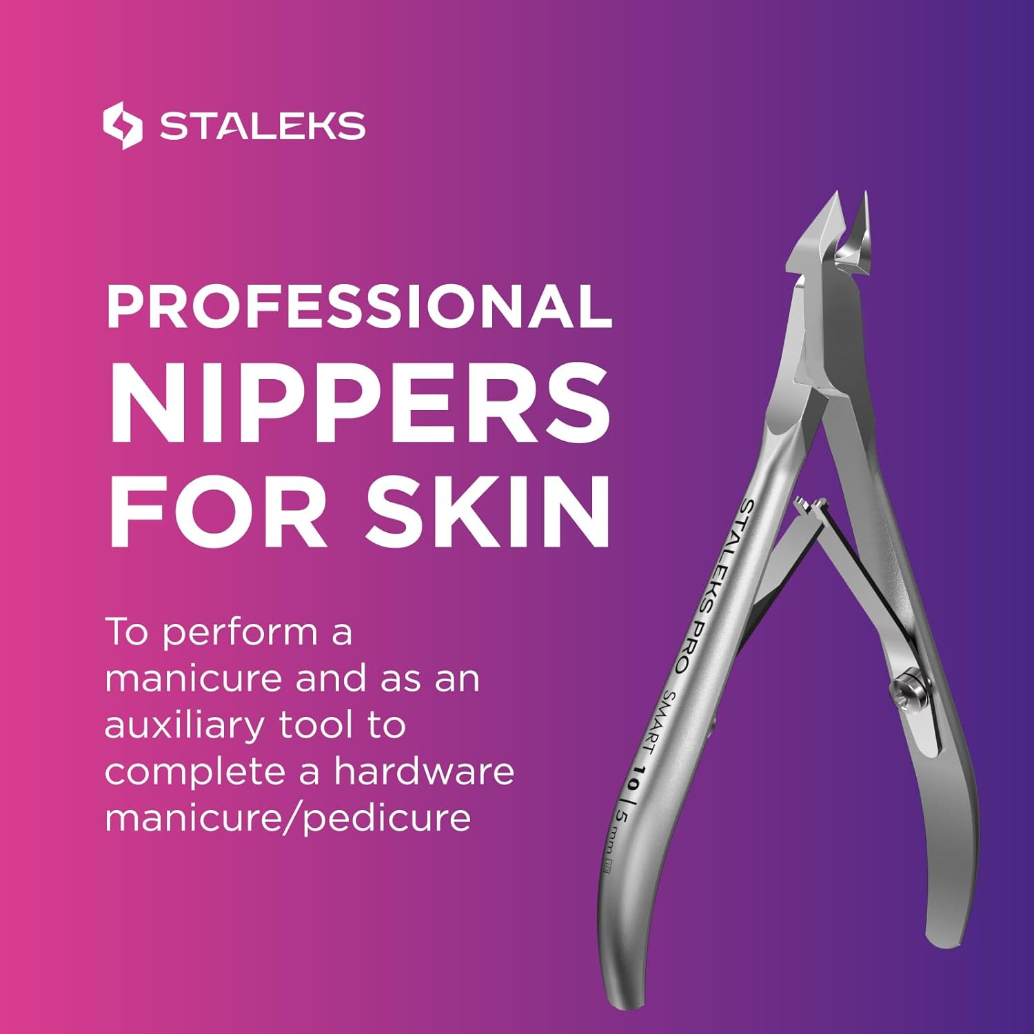 Staleks Pro SMART 10 Cuticle Nippers ? 5 Mm Blades ? Satin Finish ? Stainless Steel ? Professional Skin Nippers for Classic Manicure & Hardware Use image number 5